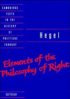 Hegel: Elements of the Philosophy of Right (Cambridge Texts in the History of Political Thought) - Georg Wilhelm Fredrich Hegel