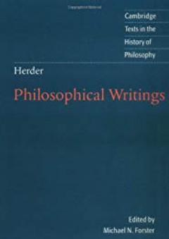 Herder: Philosophical Writings (Cambridge Texts in the History of Philosophy)